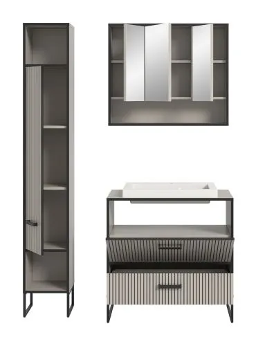 Badezimmer-Set Bagno 2 | Kaschmir | 3-teilig | inkl. Waschbecken