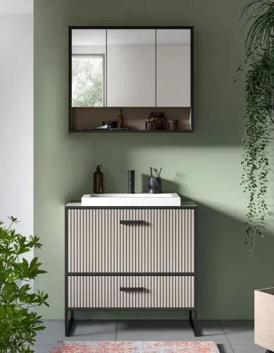 Badezimmer-Set Bagno | Kaschmir | 2-teilig | inkl. Waschbecken