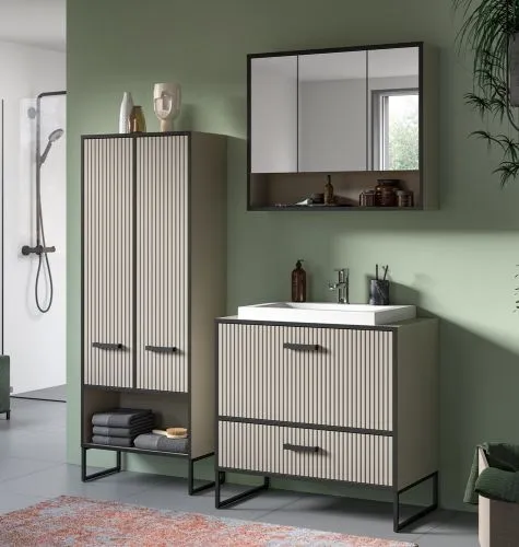 Badezimmer-Set Bagno | Kaschmir | 3-teilig | inkl. Waschbecken