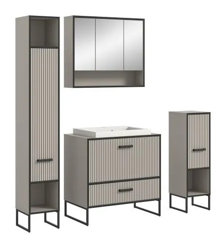 Badezimmer-Set Bagno | Kaschmir | 4-teilig | inkl. Waschbecken