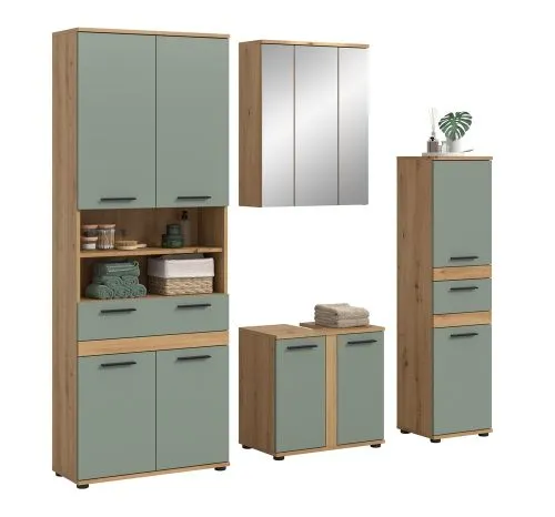 Badezimmer-Set Blake 1 | Salbei / Artisan Eiche | 4-teilig