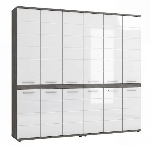 Badezimmer-Set Blake 1 | weiß Hochglanz / rauchsilber | 2-teilig
