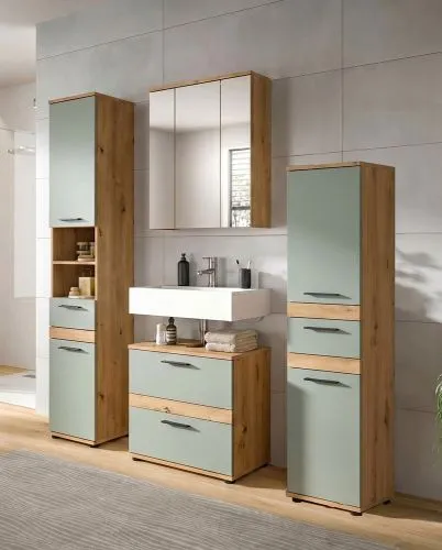Badezimmer-Set Blake 2 | Salbei / Artisan Eiche | 4-teilig