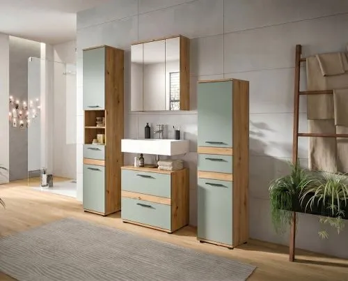 Badezimmer-Set Blake 2 | Salbei / Artisan Eiche | 4-teilig