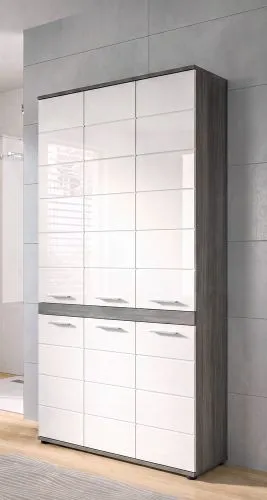 Badezimmer-Set Blake 2 | weiß Hochglanz / rauchsilber | 2-teilig