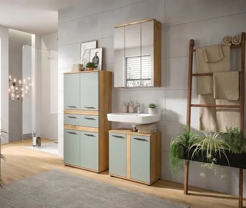 Badezimmer-Set Blake 3 | Salbei / Artisan Eiche | 3-teilig ohne Beleuchtung