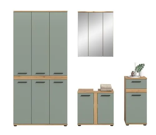 Badezimmer-Set Blake 3 | Salbei / Artisan Eiche | 4-teilig