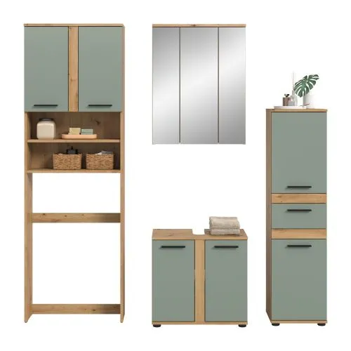 Badezimmer-Set Blake 4 | Salbei / Artisan Eiche | 4-teilig
