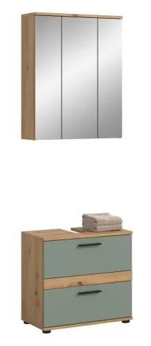 Badezimmer-Set Blake1 | Salbei / Artisan Eiche | 2-teilig