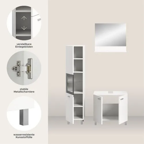 Badezimmer Set Boston 2 | 3-teilig | weiß