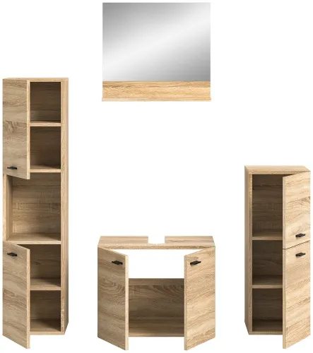 Badezimmer Set Boston 2 | 4-teilig | Eiche Sonoma