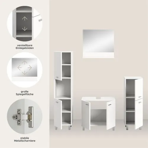 Badezimmer Set Boston 2 | 4-teilig | weiß