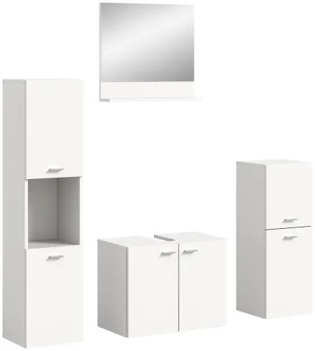 Badezimmer Set Boston 2 | 4-teilig | weiß | ohne Aufsatzleuchte