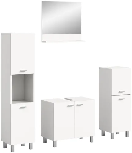 Badezimmer Set Boston 2 | 4-teilig | weiß | ohne Aufsatzleuchte