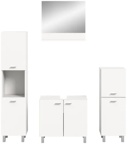 Badezimmer Set Boston 2 | 4-teilig | weiß | ohne Aufsatzleuchte