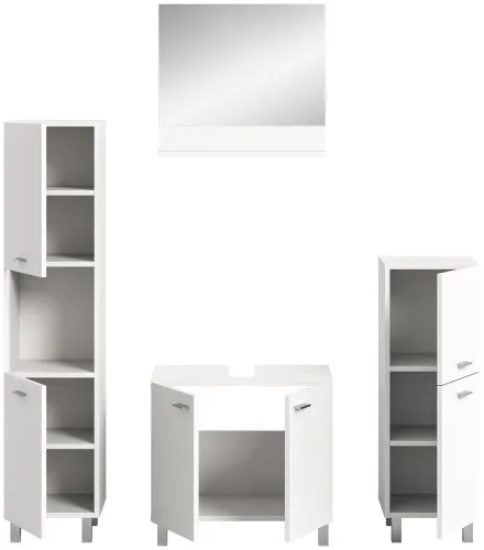 Badezimmer Set Boston 2 | 4-teilig | weiß | ohne Aufsatzleuchte