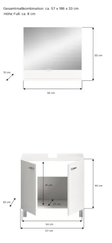 Badezimmer Set Boston | 2-teilig | weiß