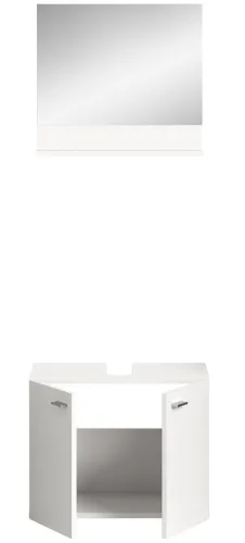 Badezimmer Set Boston | 2-teilig | weiß | mit Aufsatzleuchte