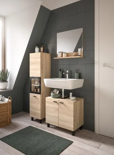 Badezimmer Set Boston 3 | 3-teilig | Eiche Sonoma