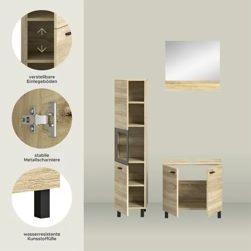 Badezimmer Set Boston 3 | 3-teilig | Eiche Sonoma