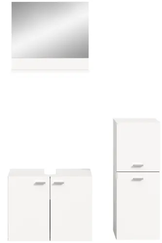 Badezimmer Set Boston 3 | 3-teilig | weiß | mit Aufsatzleuchte