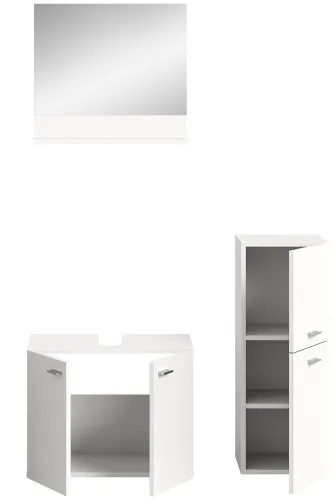 Badezimmer Set Boston 3 | 3-teilig | weiß | mit Aufsatzleuchte