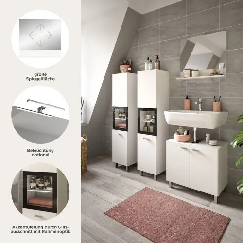 Badezimmer Set Boston 3 | 4-teilig | weiß