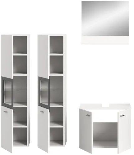 Badezimmer Set Boston 3 | 4-teilig | weiß