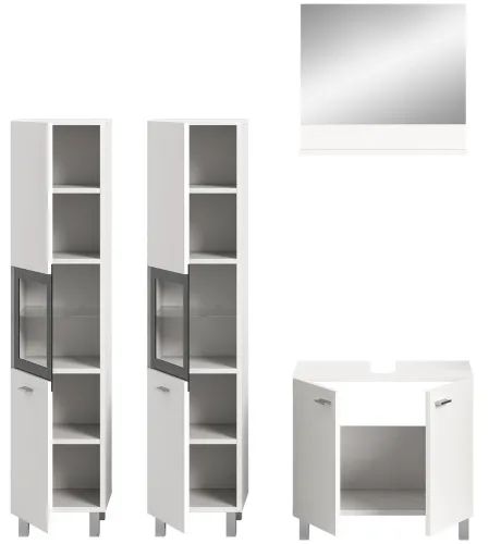 Badezimmer Set Boston 3 | 4-teilig | weiß