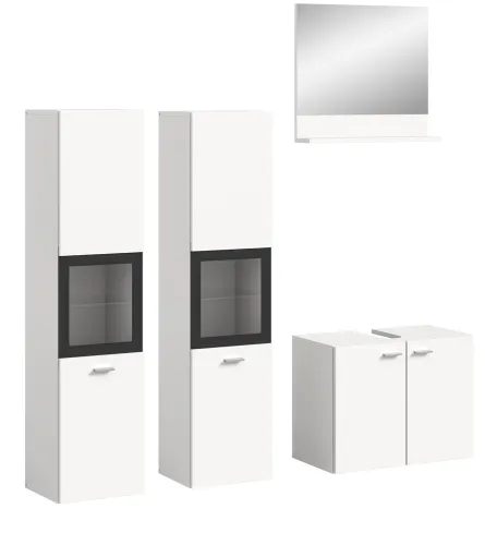 Badezimmer Set Boston 3 | 4-teilig | weiß | ohne Aufsatzleuchte