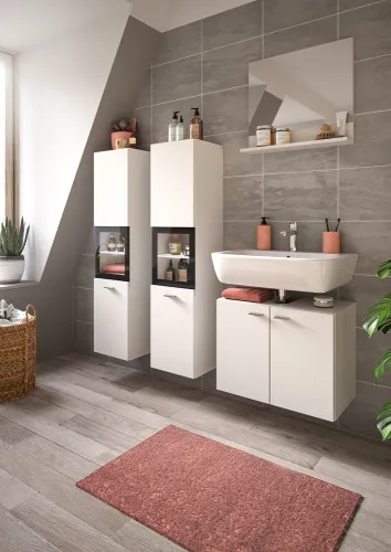 Badezimmer Set Boston 3 | 4-teilig | weiß | ohne Aufsatzleuchte