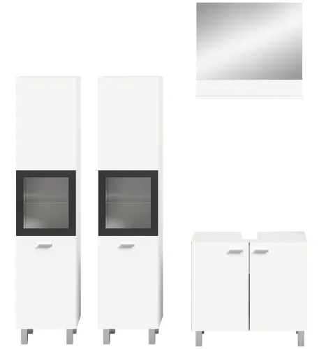 Badezimmer Set Boston 3 | 4-teilig | weiß | ohne Aufsatzleuchte