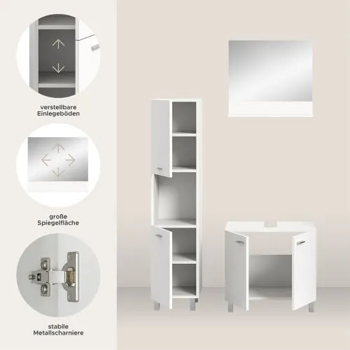 Badezimmer Set Boston | 3-teilig | weiß