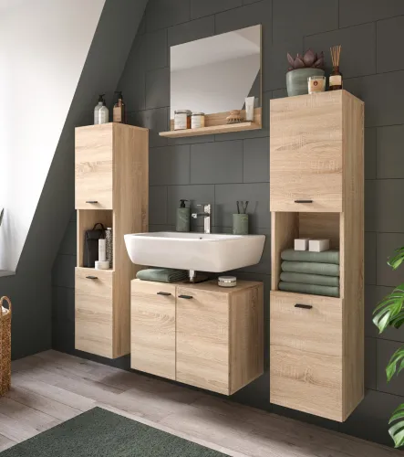 Badezimmer Set Boston | 4-teilig | Sonoma Eiche