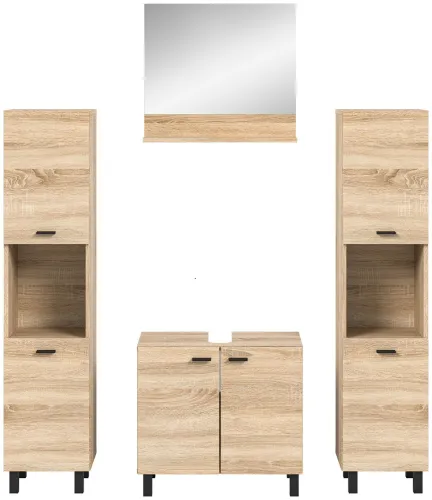 Badezimmer Set Boston | 4-teilig | Sonoma Eiche | ohne Aufsatzleuchte