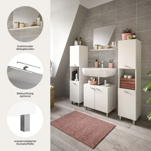 Badezimmer Set Boston | 4-teilig | weiß