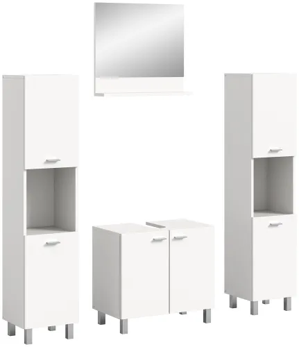 Badezimmer Set Boston | 4-teilig | weiß | ohne Aufsatzleuchte