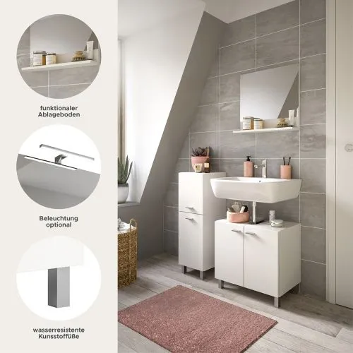 Badezimmer Set Boston 5 | 4-teilig | weiß