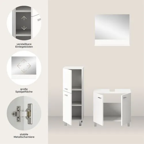 Badezimmer Set Boston 5 | 4-teilig | weiß