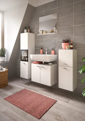 Badezimmer Set Boston 5 | 4-teilig | weiß | ohne Aufsatzleuchte