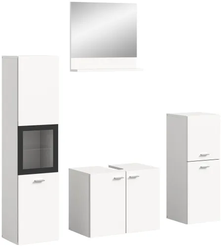 Badezimmer Set Boston 5 | 4-teilig | weiß | ohne Aufsatzleuchte