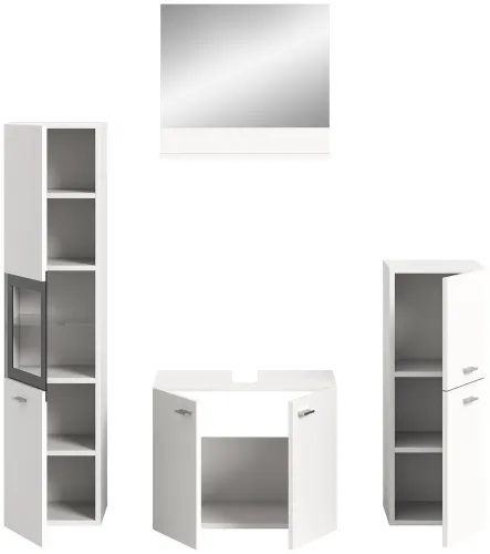 Badezimmer Set Boston 5 | 4-teilig | weiß | ohne Aufsatzleuchte