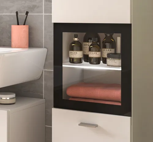 Badezimmer Set Boston 5 | 4-teilig | weiß | ohne Aufsatzleuchte