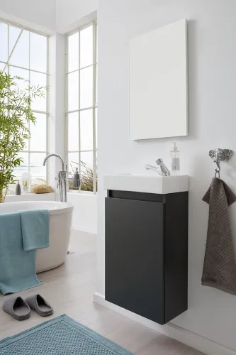 Badezimmer-Set Champ Bad | inkl. Waschbecken | Grau | 2-teilig