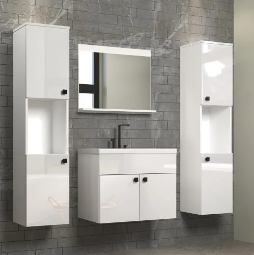 Badezimmer Set Haven | inkl. Waschbecken | weiß | 4-teilig