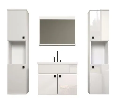 Badezimmer Set Haven | inkl. Waschbecken | weiß | 4-teilig