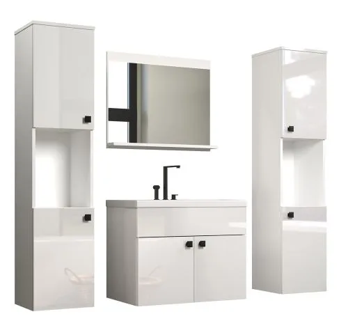 Badezimmer Set Haven | inkl. Waschbecken | weiß | 4-teilig