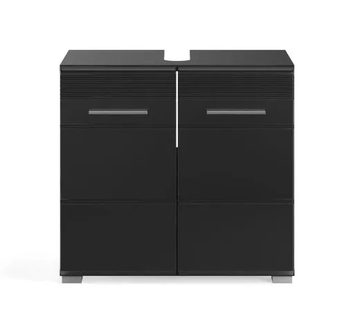 Badezimmer Set Linus | schwarz Hochglanz | 3-teilig ohne Aufsatzleuchte