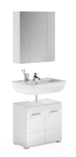 Badezimmer-Set Linus | weiß Hochglanz | 2-teilig