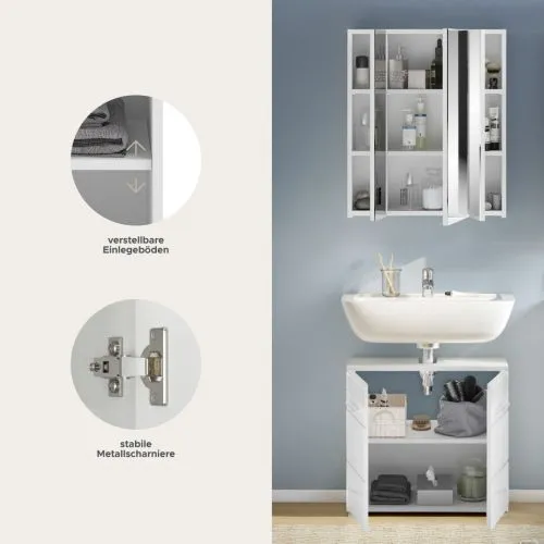 Badezimmer-Set Linus | weiß Hochglanz | 2-teilig